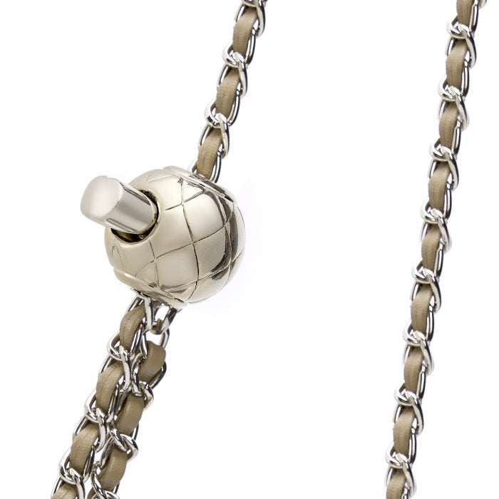 Luxury Cloud Pleated Genuine Leather Shoulder Bag with Golden Ball Chain