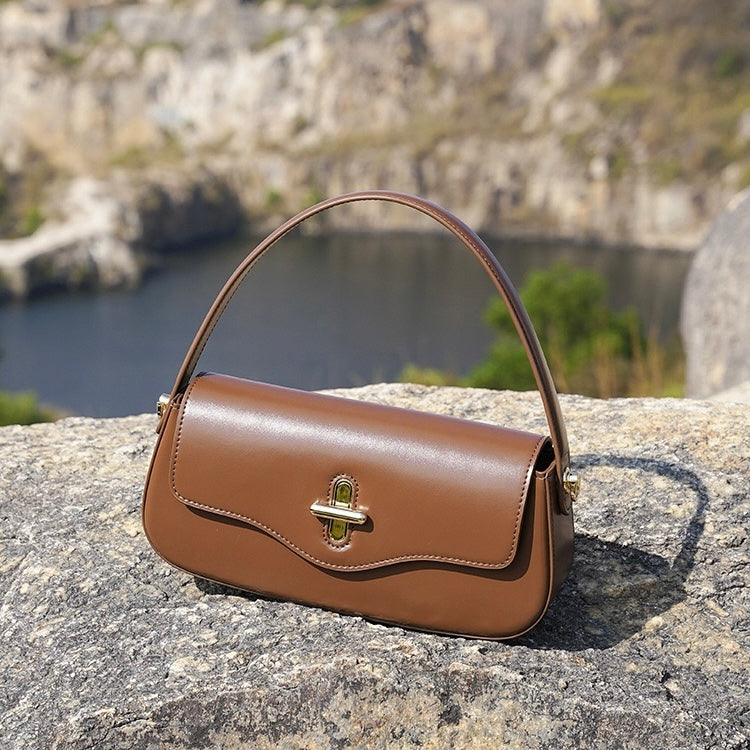 Signature Leather Baguette Bag for the Modern Woman