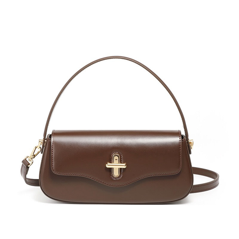 Signature Leather Baguette Bag for the Modern Woman