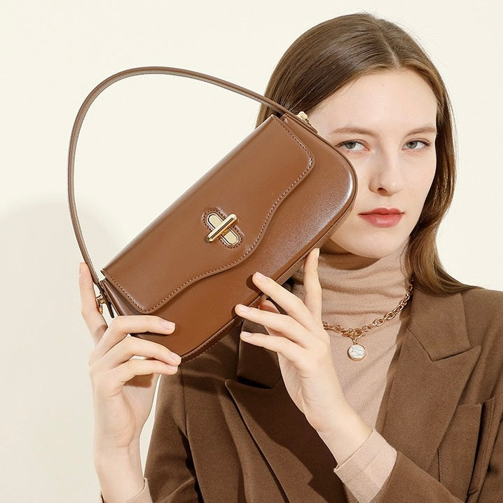 Signature Leather Baguette Bag for the Modern Woman