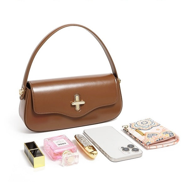 Signature Leather Baguette Bag for the Modern Woman