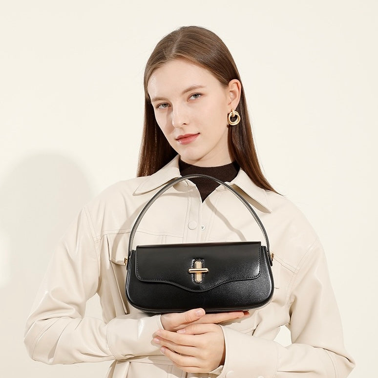 Signature Leather Baguette Bag for the Modern Woman