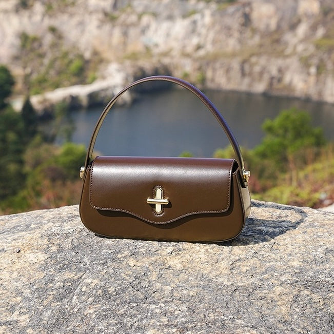 Signature Leather Baguette Bag for the Modern Woman