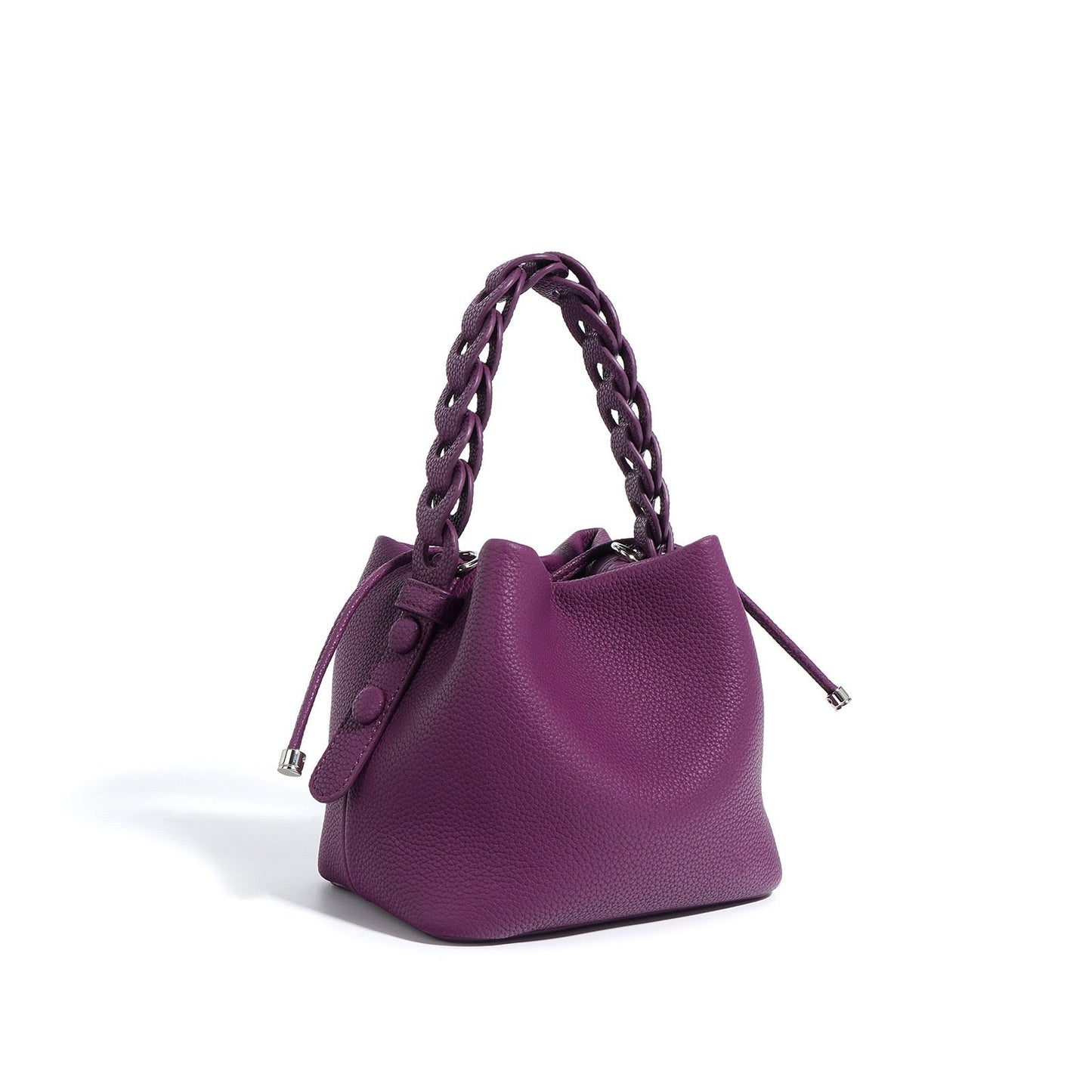 Genuine Leather Luxe Commuting Bucket Bag - Elegant Multiway Accessory