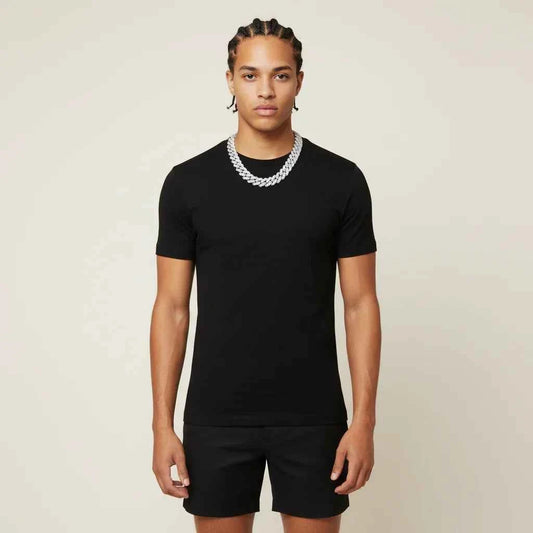 Men’s Cuban Chain Necklace Doppia Luce – Double Row Zircon Velanci