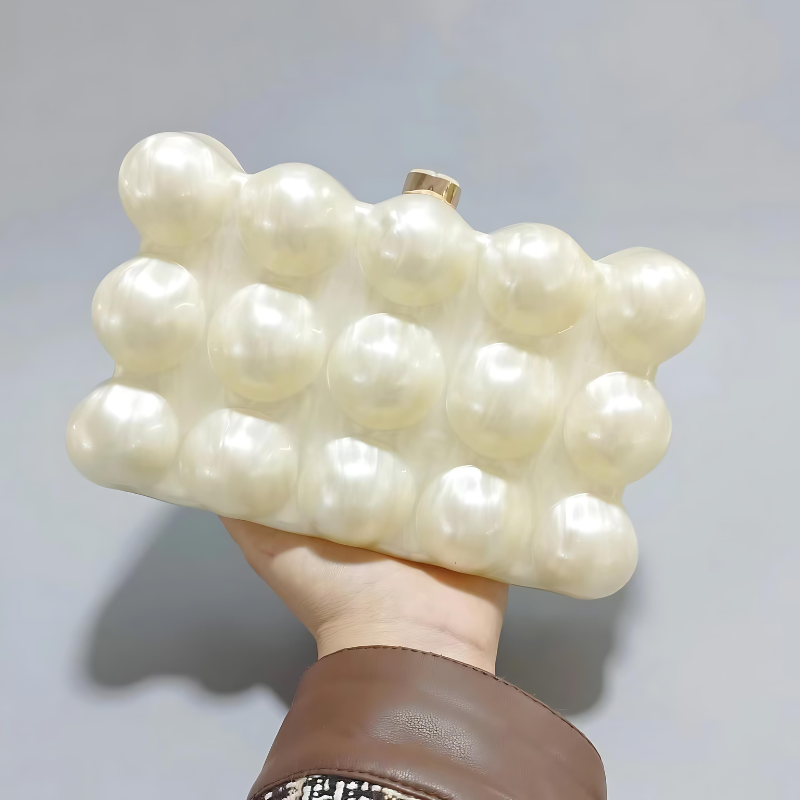 Velanci Flavia Transparent Luxe Acrylic Clutch Bag