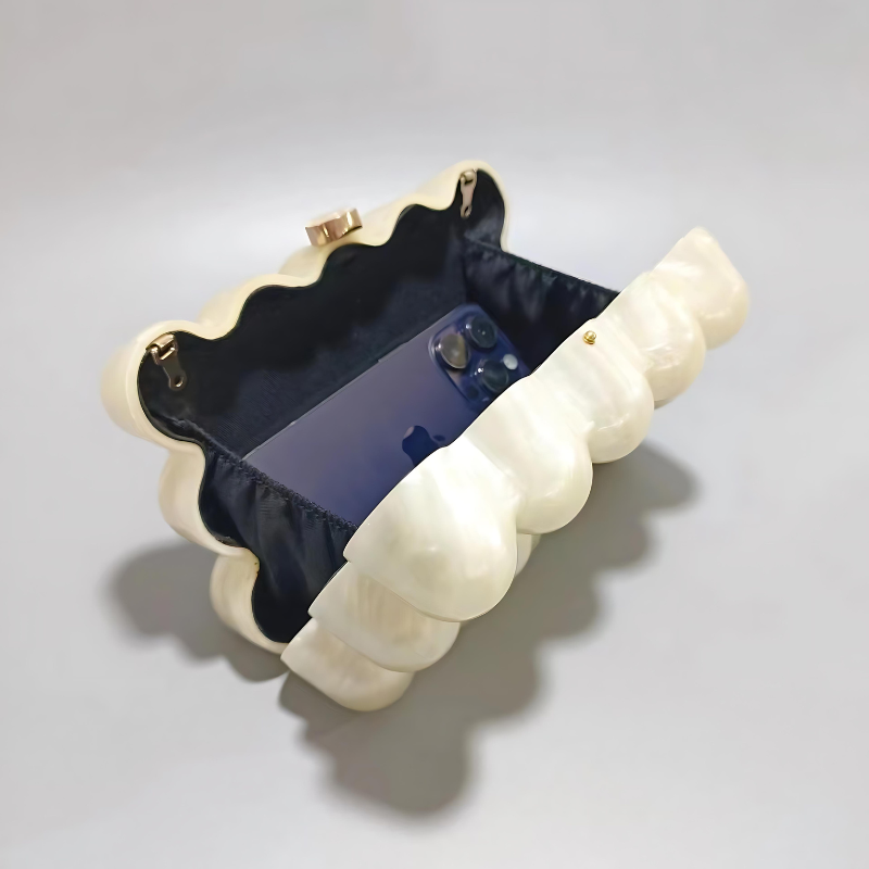 Velanci Flavia Transparent Luxe Acrylic Clutch Bag