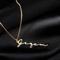 Rinascita Necklace Giulia - Custom Script Name Pendant, Stainless Steel, Adjustable Chain Rebooters