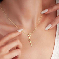 Rinascita Necklace Giulia - Custom Script Name Pendant, Stainless Steel, Adjustable Chain Rebooters
