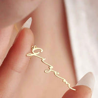 Rinascita Necklace Giulia - Custom Script Name Pendant, Stainless Steel, Adjustable Chain Rebooters