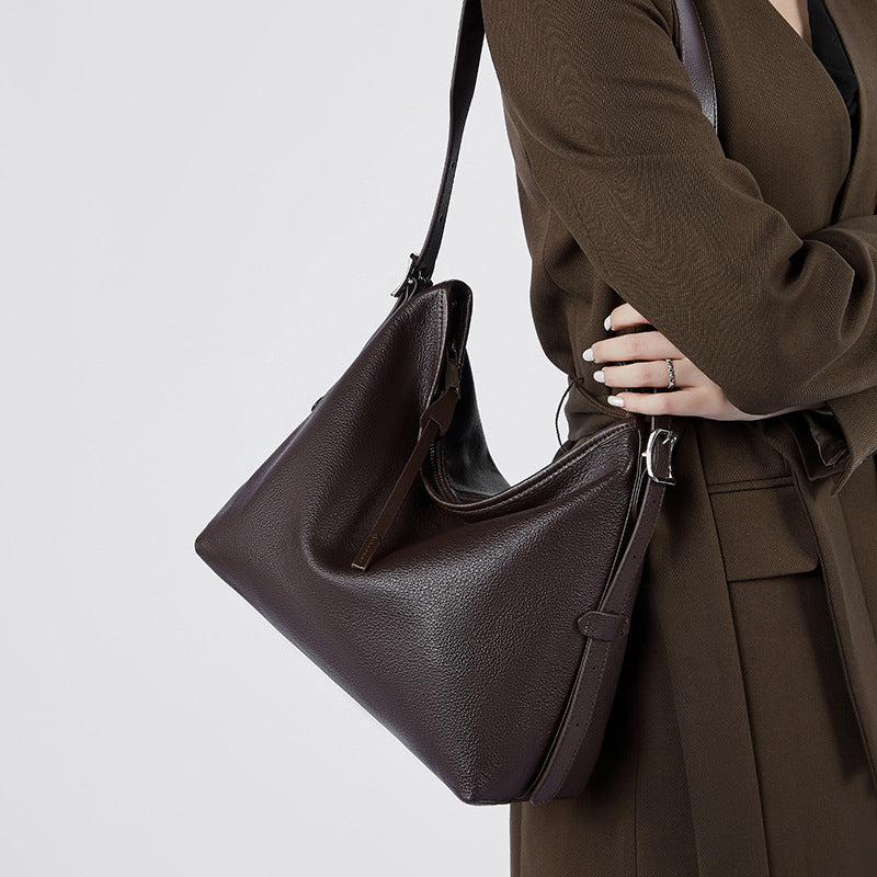 High-End Retro Genuine Leather Shoulder Bag for Women