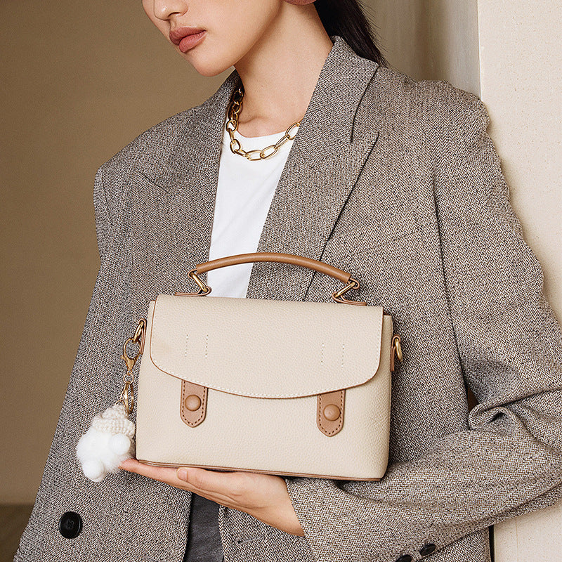 Pebbled Leather Top-Handle Bag with Cloud Charm