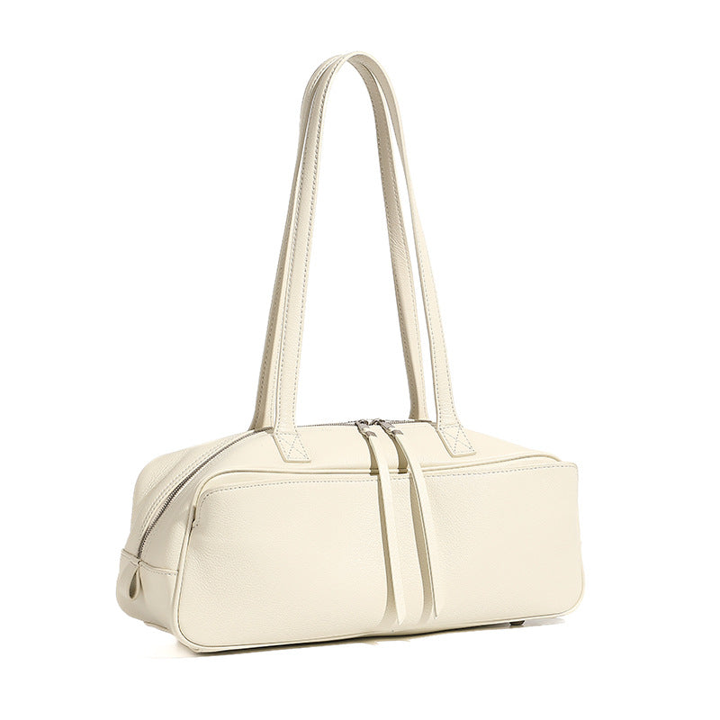 Exquisite Genuine Pebbled Leather Shoulder Handbag