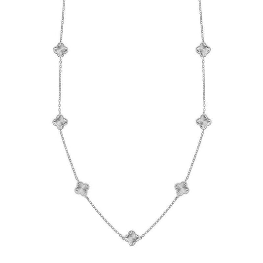 Sterling Silver Clover Necklace Lucia - Sunburst Charms Velanci
