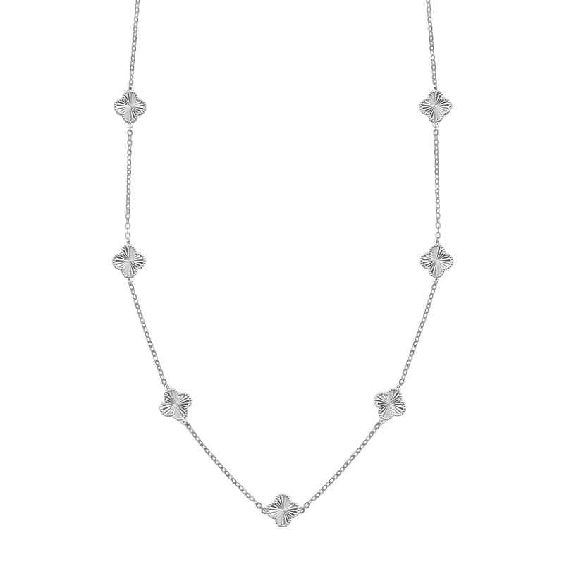 Sterling Silver Clover Necklace Lucia - Sunburst Charms Velanci