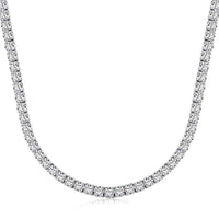 Sterling Silver 2mm Tennis Choker Camilla - Subtle Shine, Rhodium Plated, 38-43 Cm Adjustable Velanci