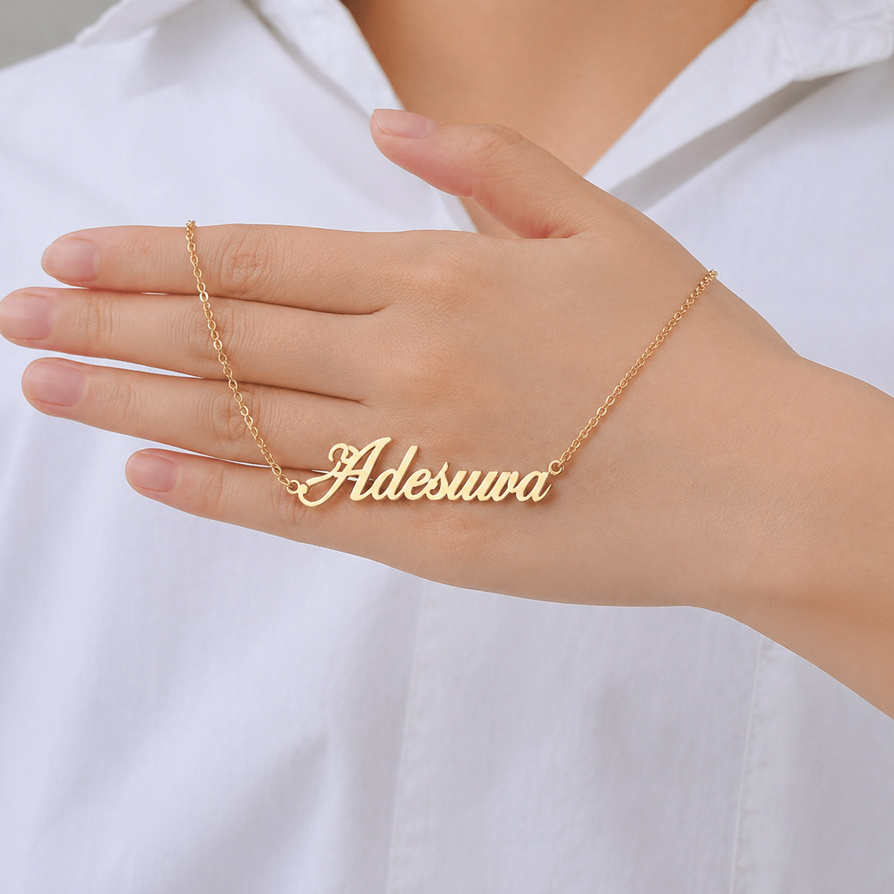 Personalized Custom Name Necklace - Engraved 18K Gold Stainless Steel Velanci