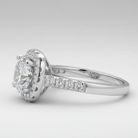 [Ring Giada] - CZ Halo Ring, Sterling Silver with Half-Paved Band, 5A Cubic Zirconia, Womens Ring Velanci