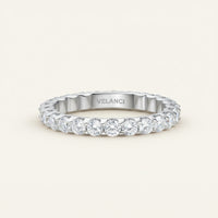 Ring Set Livia - CZ Duo In 925 Sterling Silver, Womens Ring Set With 3mm Aurelia Band And CZ Eternity Velanci