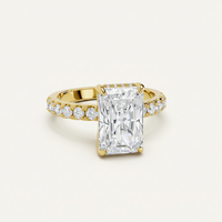 Ring Silvia - Womens Ring 18K Gold Finish Over Sterling Silver Radiant-Cut Center Stone CZ Accents Velanci