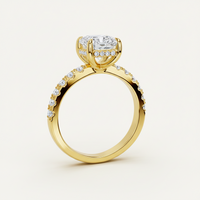 Ring Silvia - Womens Ring 18K Gold Finish Over Sterling Silver Radiant-Cut Center Stone CZ Accents Velanci