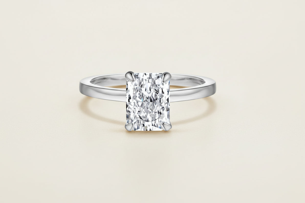 Ring Sofia - Womens Ring Sterling Silver Minimalist Band With 2.0ct Ice-Cut CZ Sparkle Velanci
