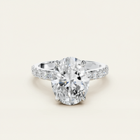 Solitaire Ring Alessia - Oval 8x10mm Cubic Zirconia, Comfort-Fit, 925 Silver Womens Ring Velanci