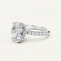 Solitaire Ring Alessia - Oval 8x10mm Cubic Zirconia, Comfort-Fit, 925 Silver Womens Ring Velanci