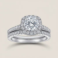 Giulia Halo Wedding Set - Womens Ring 2.0ct Center Velanci
