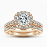 Giulia Halo Wedding Set - Womens Ring 2.0ct Center Velanci