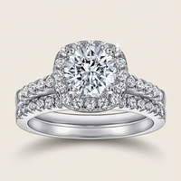 Giulia Halo Wedding Set - Womens Ring 2.0ct Center Velanci