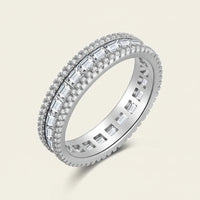 Lumen Sofia Womens Ring - Sterling Silver Rhodium-Plated 4.5mm Stackable Band, Elegant Shine Velanci