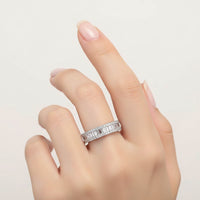Lumen Sofia Womens Ring - Sterling Silver Rhodium-Plated 4.5mm Stackable Band, Elegant Shine Velanci