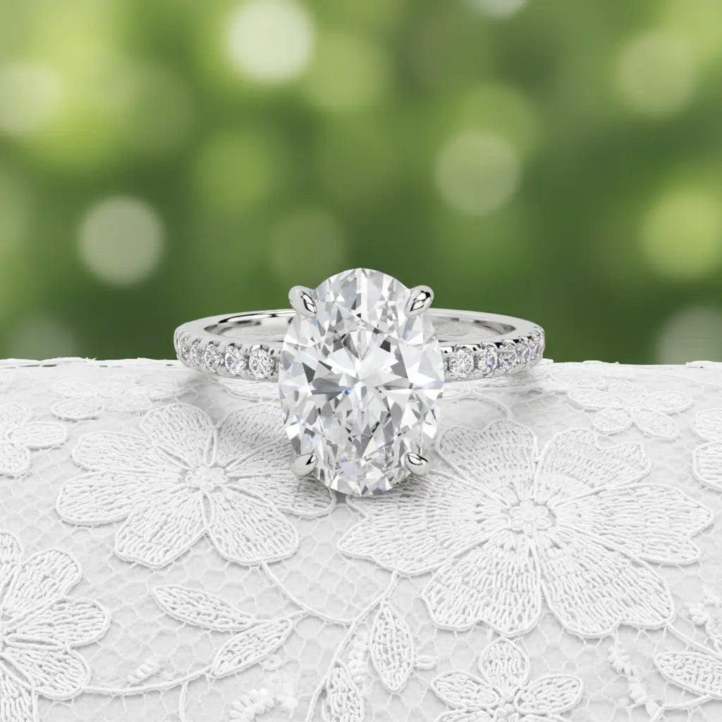Sterling Silver Mini Oval Ring Alessia | womens rings Velanci