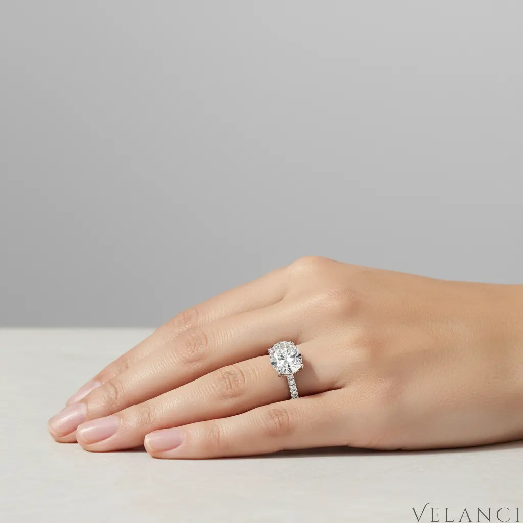 Sterling Silver Mini Oval Ring Alessia | womens rings Velanci