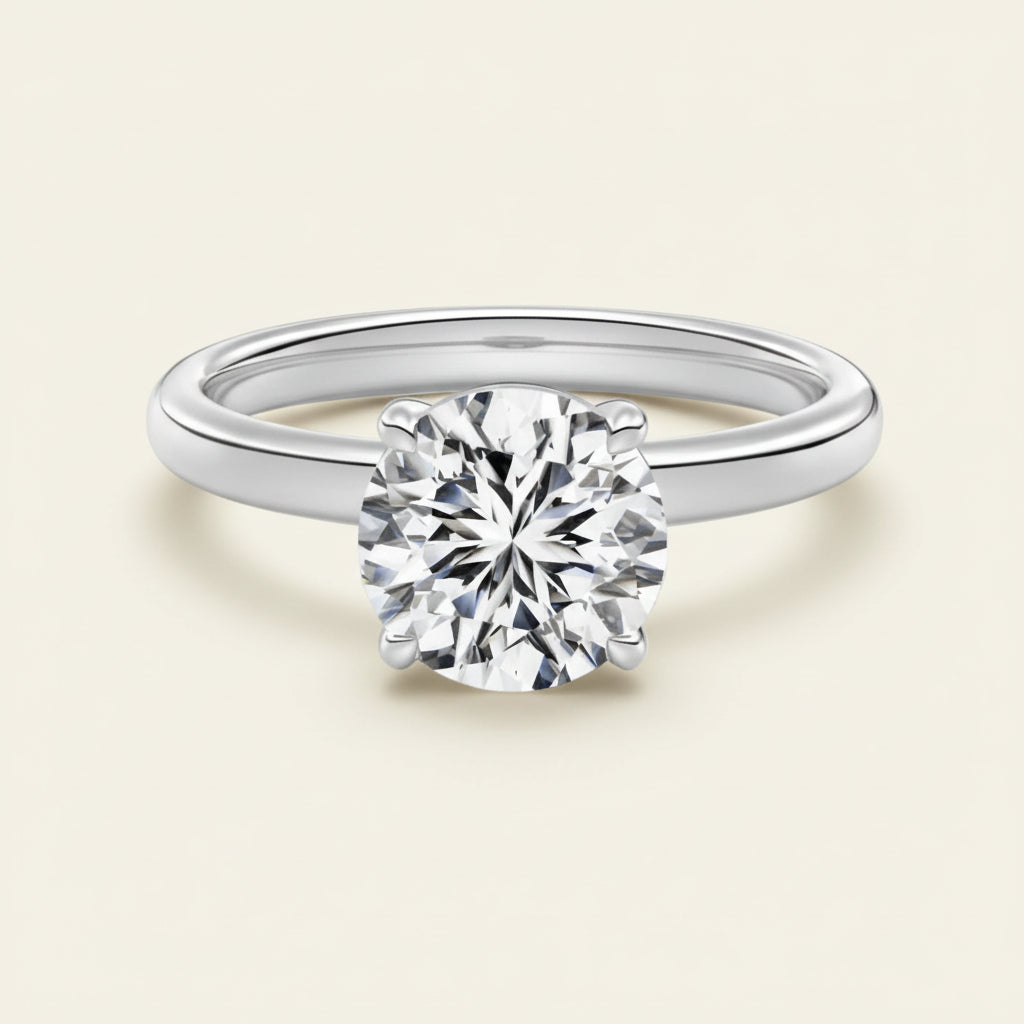 Sterling Silver Ring Alessia - Womens Ring 2Ct CZ Brilliant Solitaire Four-Prong Velanci