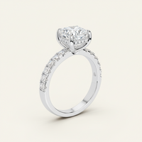 Elena Sterling Silver Womens Ring - Radiant-Cut Center Stone 9x7mm Cubic Zirconia, 2.3ct Total Velanci