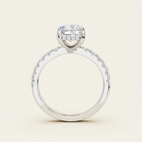 Elena Sterling Silver Womens Ring - Radiant-Cut Center Stone 9x7mm Cubic Zirconia, 2.3ct Total Velanci