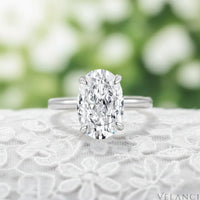 Sterling Silver Ring Oval Solitaire Aurora Velanci