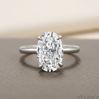 Sterling Silver Ring Oval Solitaire Aurora Velanci