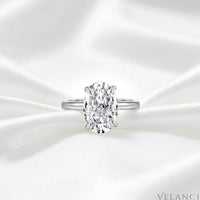 Sterling Silver Ring Oval Solitaire Aurora Velanci