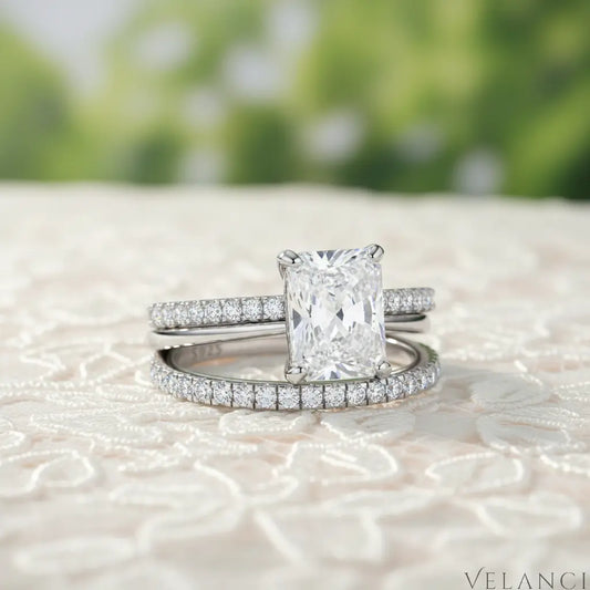 Sterling Silver Ring Wedding Set Alessia Womens Ring Velanci
