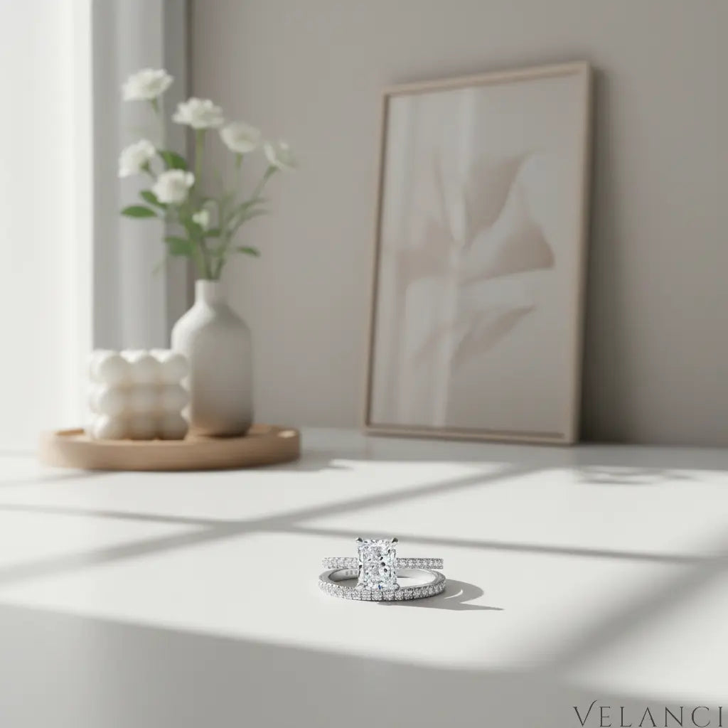 Sterling Silver Ring Wedding Set Alessia Womens Ring Velanci