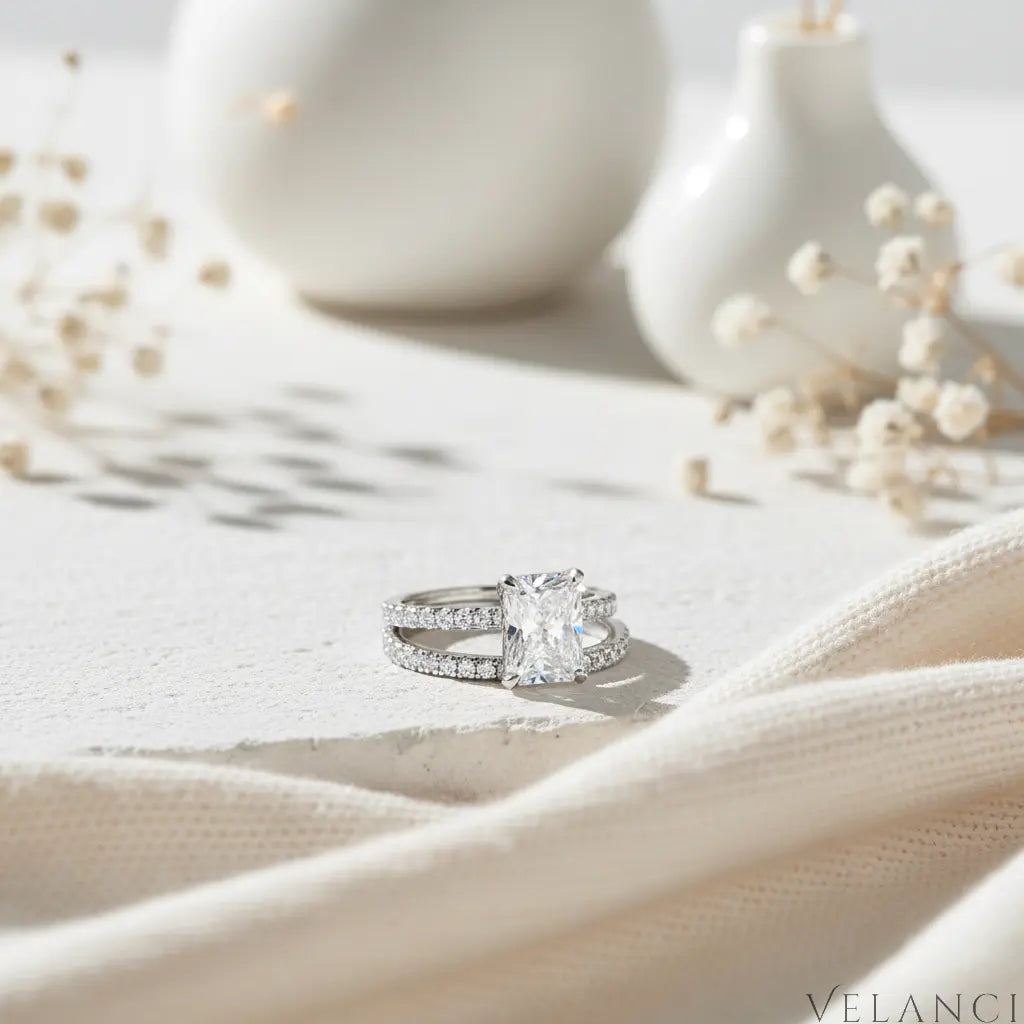 Sterling Silver Ring Wedding Set Alessia Womens Ring Velanci