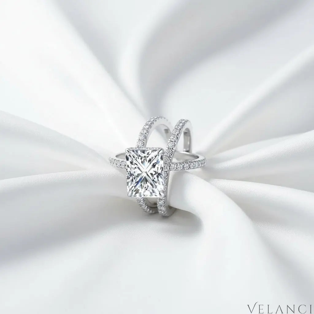 Sterling Silver Wedding Ring Set Aurora Velanci