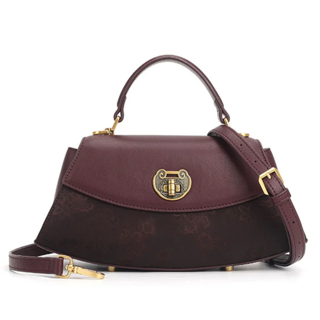 D'Amore Timeless Orchid Leather Handbag Velanci