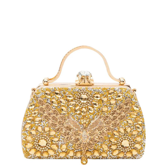 Velanci Teresa Diamond-Encrusted Leather Handbag