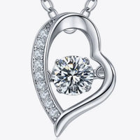 Sterling Silver Heart Crescent Necklace - Minimalist Velanci