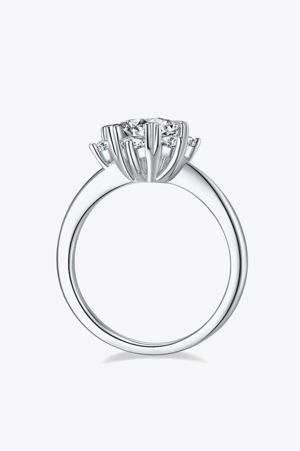 Moissanite Sterling Silver Ring Sofia - D Color VVS1 Sparkle Women's Ring Velanci