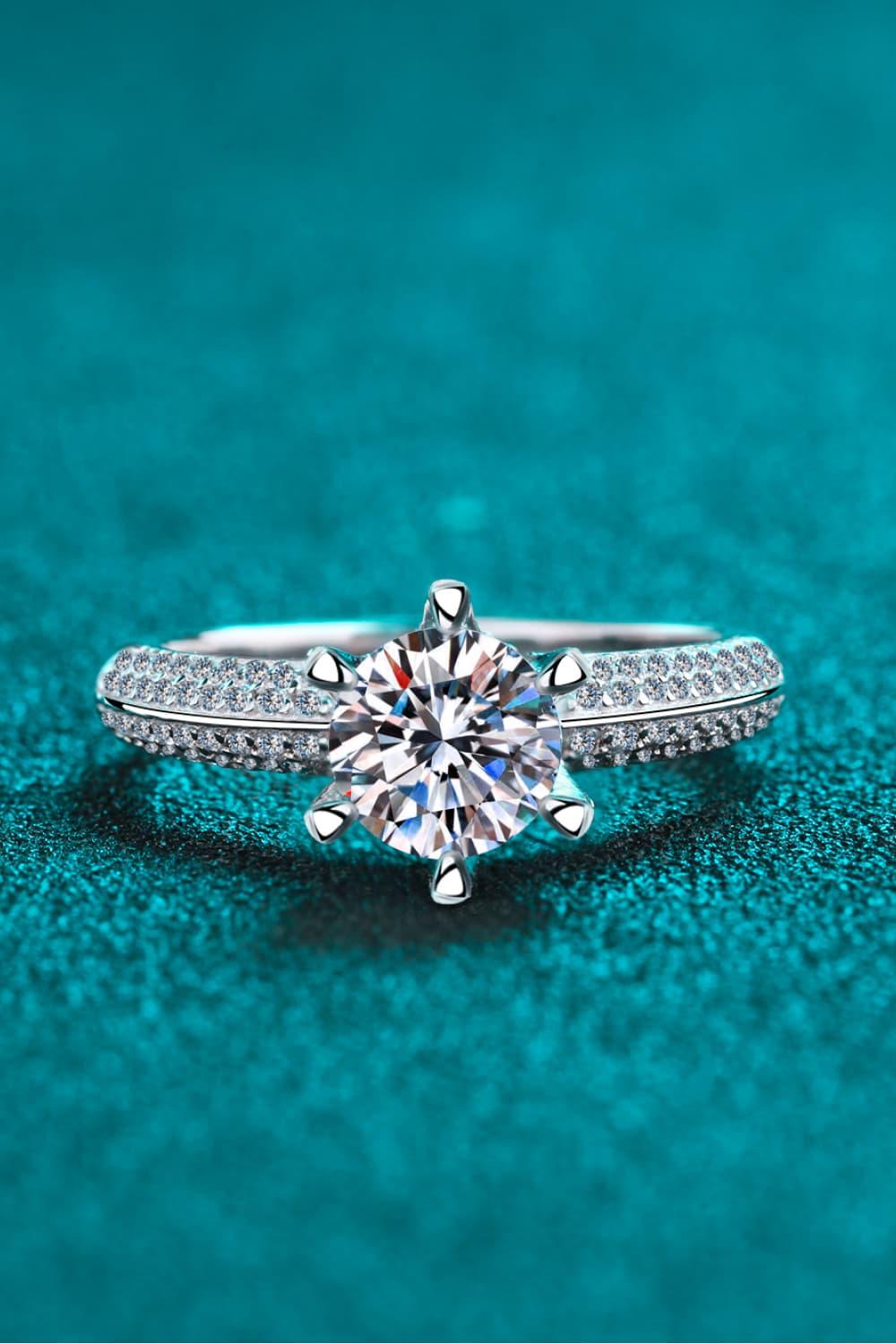 2 Carat Moissanite Ring Francesca - Sterling Silver Women's Ring Velanci